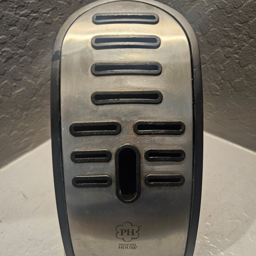 Princess House Stainless Steel Culinario Series 10 Slot Knife Block 10"X11"X5.5"